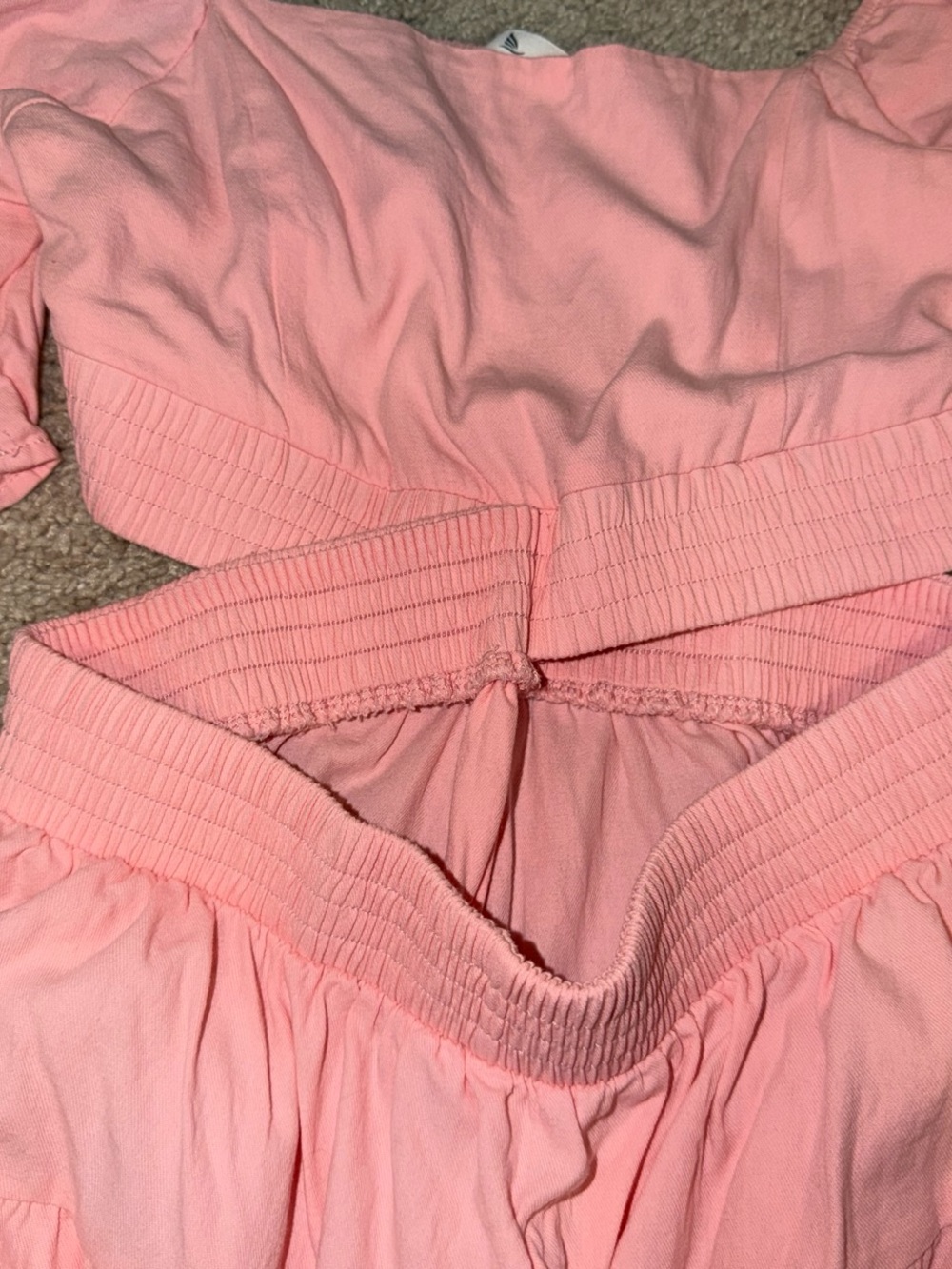Velvet Pink Two-Piece Mini Dress - Picture 2 of 3